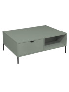 Mäusbacher Couchtisch Bonnie pine green matt lack/Quadratfüße Metall 100 x 70 cm